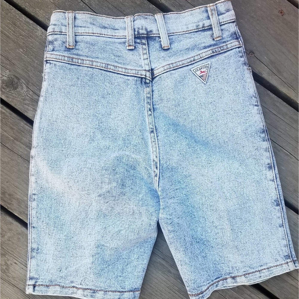 Vintage High Waisted Jean Shorts Light Denim - Picture 2 of 7